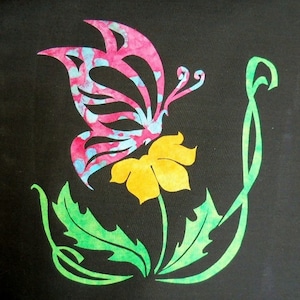 Butterfly with Flower Quilt Applique Pattern Design