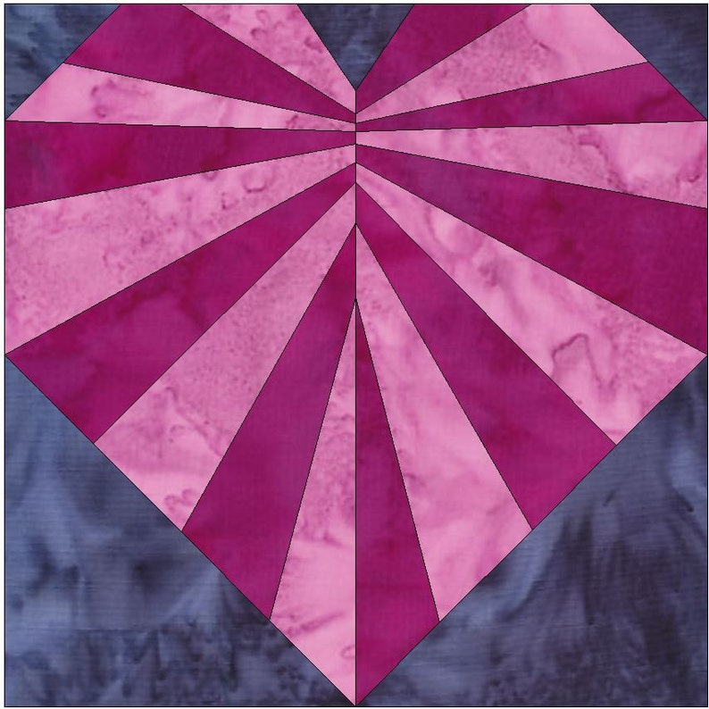 Broken Heart 2 Quilt Paper Piece Foundation Quilting Block - Etsy