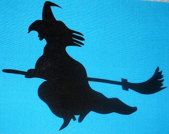 Witch Silhouette Quilt Applique Pattern Design