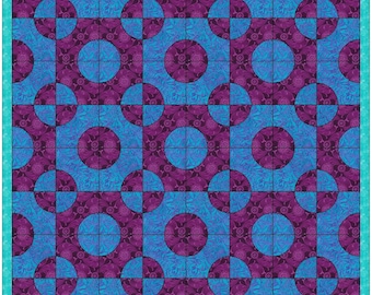 Steeplechase Drunkard's Path Quilt Block Templates Quilting Block Pattern PDF