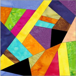 Crazy Patch 9 Quilt Papier Foundation Stück Quilt Block Muster PDF Bild 2