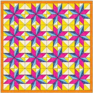 LeMoyne Star Variation  Templates Quilting Block Pattern PDF