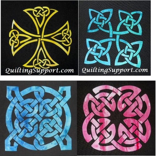 Easy Celtic Knot 4 Block Set Quilt Applique Patterns Designs Etsy