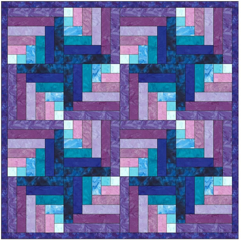 Quarter Log Cabin 6 Quilt Paper Piece Foundation Quilting Block Pattern image 4