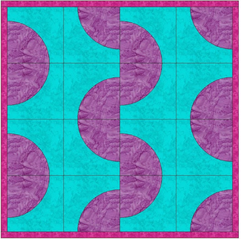 Drunkard's Path Quilt 10 Inch Block Templates Quilting Etsy