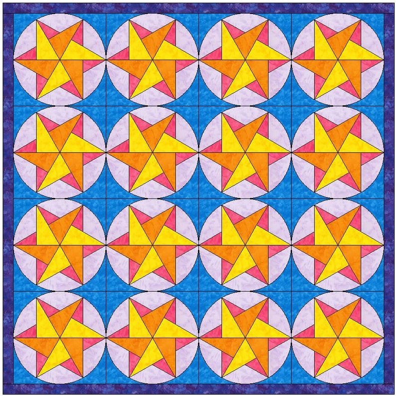 Origami Star Quilt Template Quilting Block Pattern PDF Etsy
