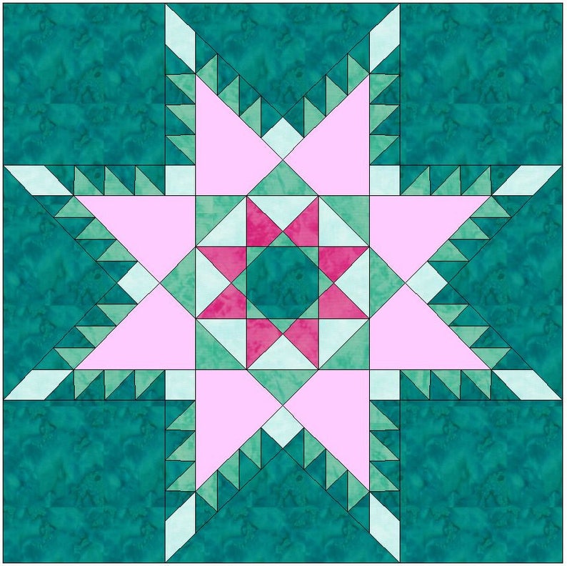 Feathered Star Quilt Set 1 Paper Foundation Piecing Quilting 4 Etsy