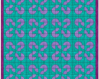 Fool's Puzzle / Drunkard's Path Quiltblockpappersmallar Quiltblockmönster PDF