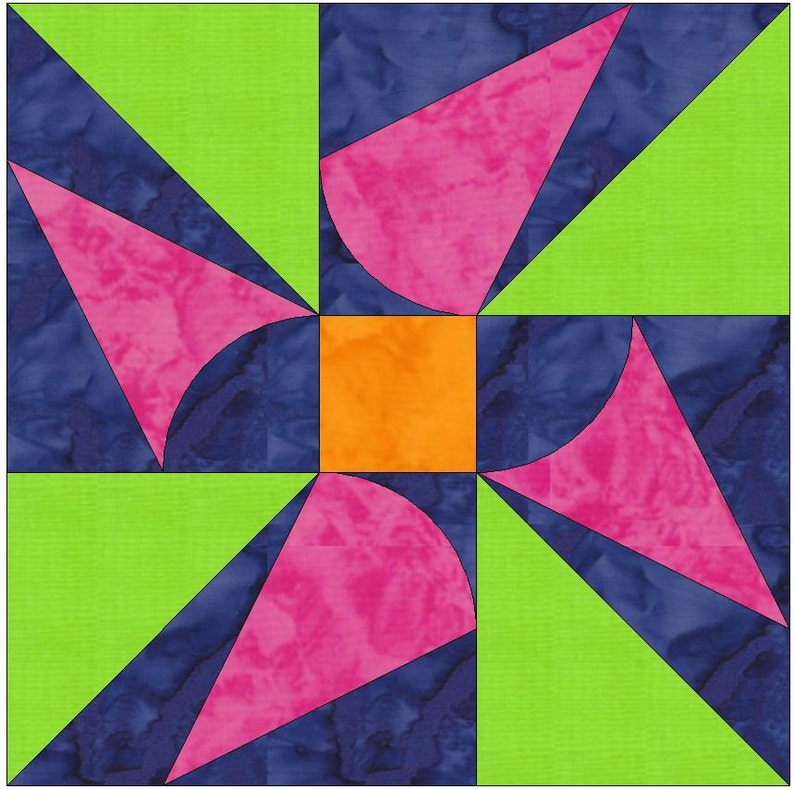 Windmill Quilt Template Quilting Block Pattern PDF | Etsy