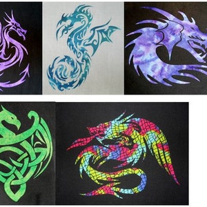 5 Dragon Quilt Applique Patterns (Set of 5) PDFs