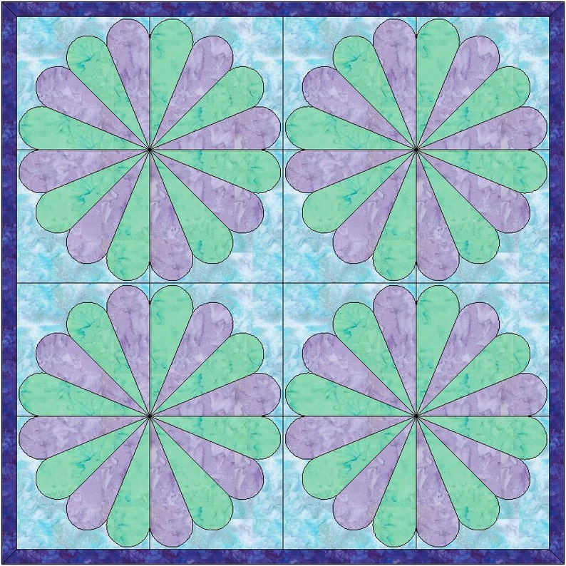 4 Petal Quilt Template Quilting Block Pattern PDF Etsy
