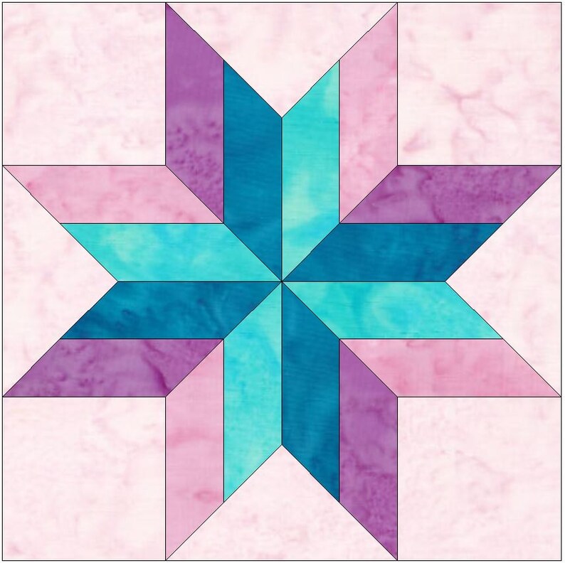 Star Variation Quilt Paper Piece Foundation Quilting Block Etsy
