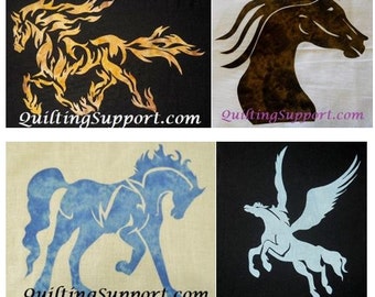 Horse Quilt Applique Patterns Design (Set 1)