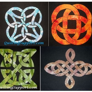 Easy Celtic Knot 4 Block Set Quilt Applique Patterns Designs (set 3) PDF