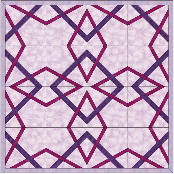 Celtic Diamond Knots Chain Quilt Paper Piece Foundation Quilting Block Pattern
