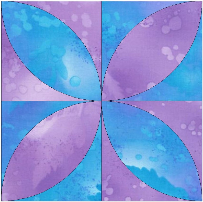 Flower Petals Quilt Template Quilting Block Pattern PDF Etsy