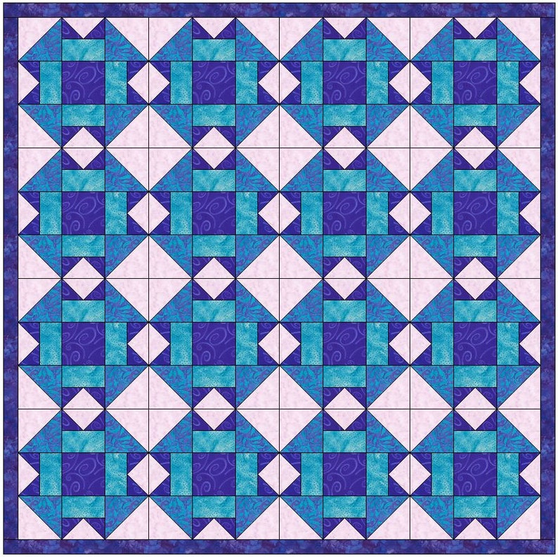Folded Corners Quilt 15 Inch Block Paper Template Quilting