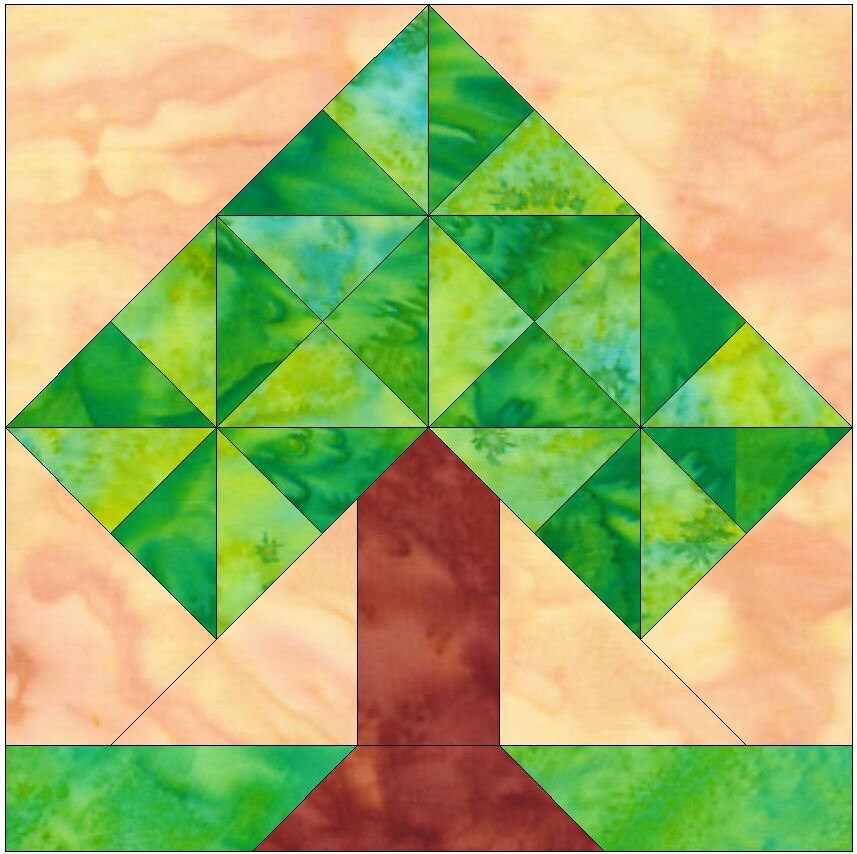 Pinwheel Pine Tree Quilt Paper Piece Foundation Quilting Block Pattern ...