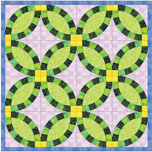 Modèles de courtepointe pour alliances simples, 6 segments, PDF