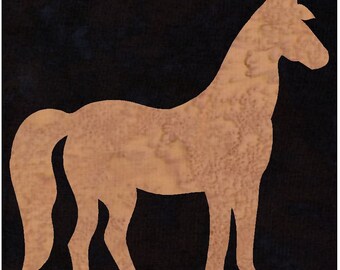 Horse Pony Silhouette Quilt Applique Pattern Design