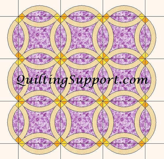 Double Wedding Ring  acrylic quilt template by Quilting from the Heartland