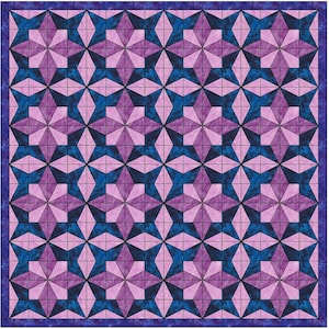 Petal Star 15 Inch Block Paper Template Quilting Block Pattern PDF