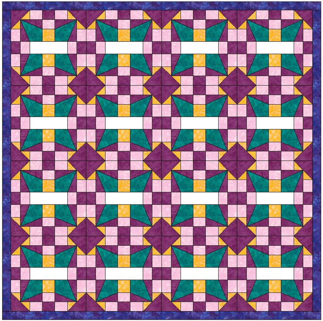 Quilt Square Template.pdf Woven Squares Quilt Template 15 Inch Block Pattern PDF - Etsy