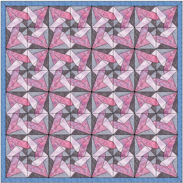 Tangled Stars Quilt Knot Chain Template Quilting Block Pattern PDF