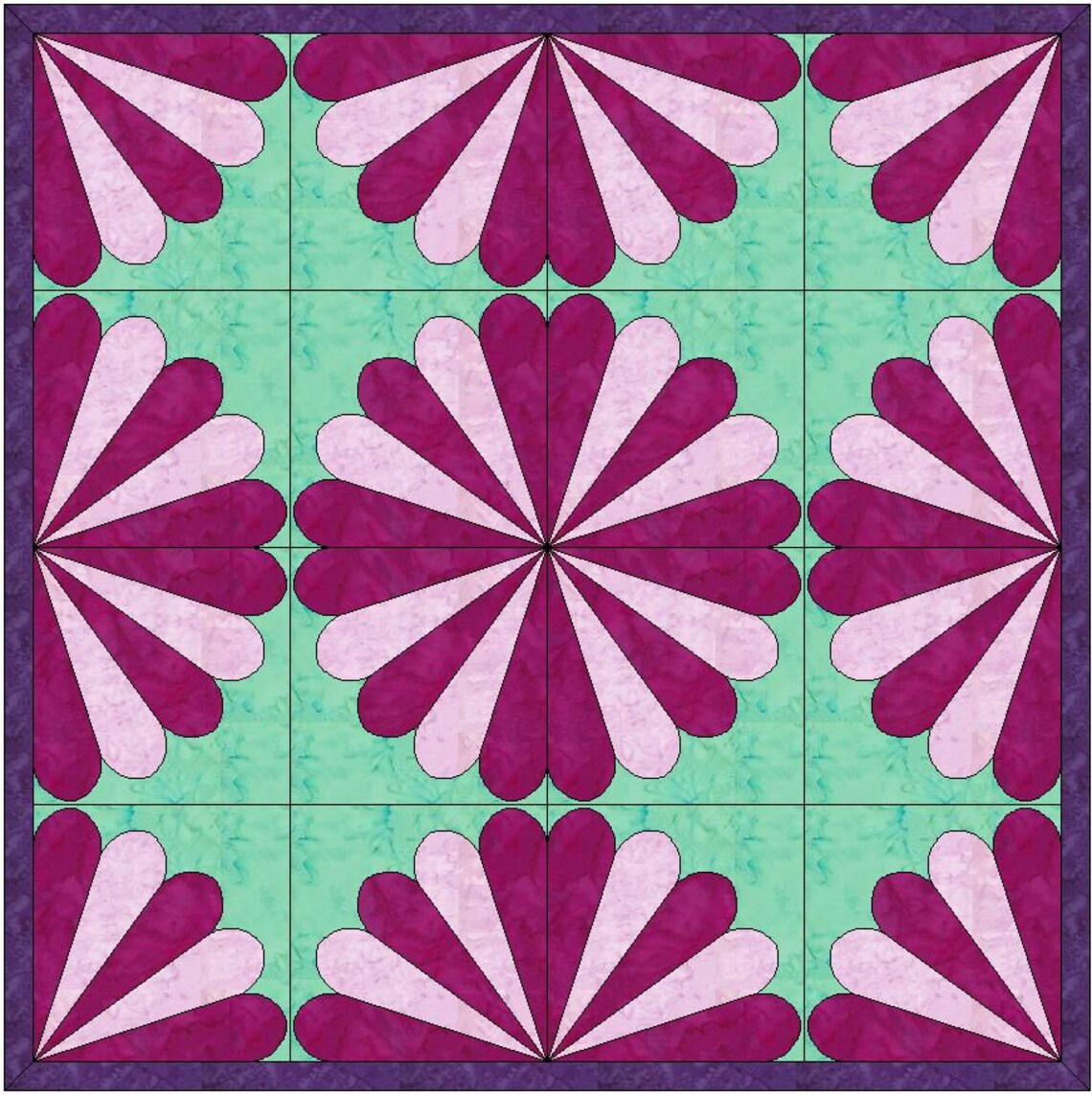 5 Petal Quilt Template Quilting Block Pattern PDF Etsy España