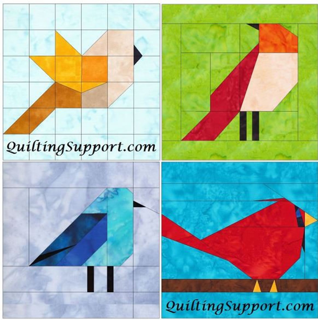 Birds Quilt 10 Inch Bird Set 1 Paper Foundation Piecing Quilting 4