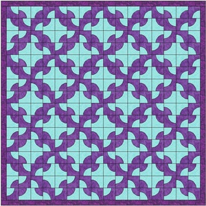Drunkard's Path Quilt Block Templates Quilting Block Pattern PDF