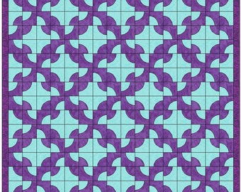 Drunkard's Path Quilt Block Templates Quilting Block Pattern PDF