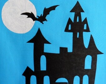 Easy Spooky Creepy Haunted House Quilt Applique Pattern Design