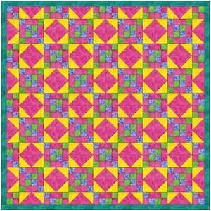 Frayed Sawtooth Star Patch Quilt Template Quilting Block Pattern PDF