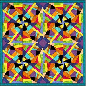 Crazy Patch 9 Quilt Papier Foundation Stück Quilt Block Muster PDF Bild 5