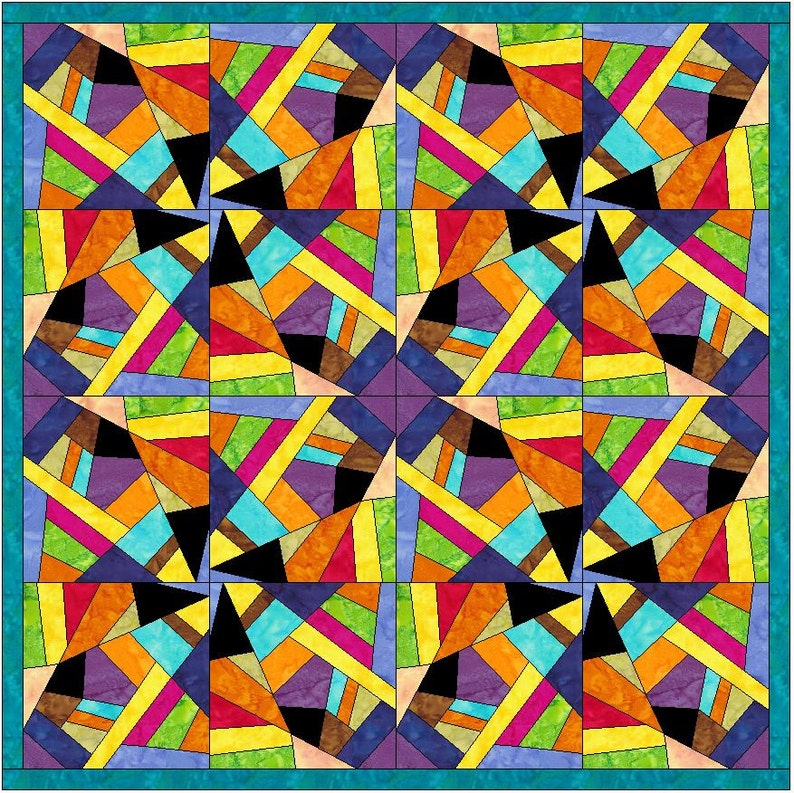 Crazy Patch 9 Quilt Papier Foundation Stück Quilt Block Muster PDF Bild 5