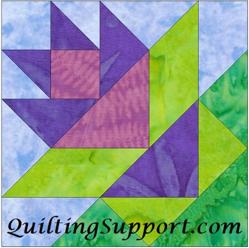 Spring Quilt Set 1 10 Inch Foundation Paper Piecing Quilting 4 Block Patterns PDF image 2