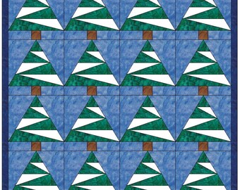 Pine Tree Quilt Paper Piece Foundation Quilting Block Pattern