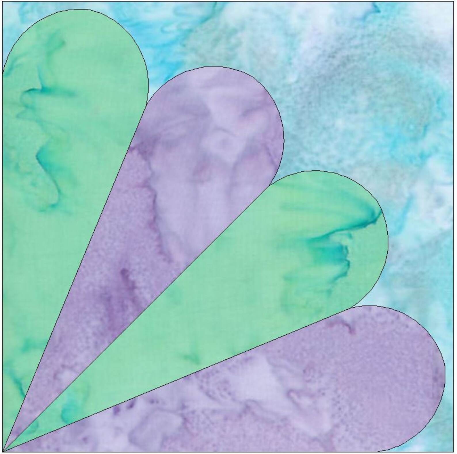 4 Petal Quilt Template Quilting Block Pattern PDF Etsy