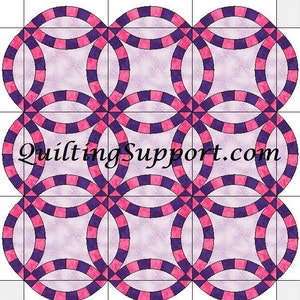 Double Wedding Ring, Printable 12 Ring. Foundation Paper Piecing Pattern.  Also EPP 