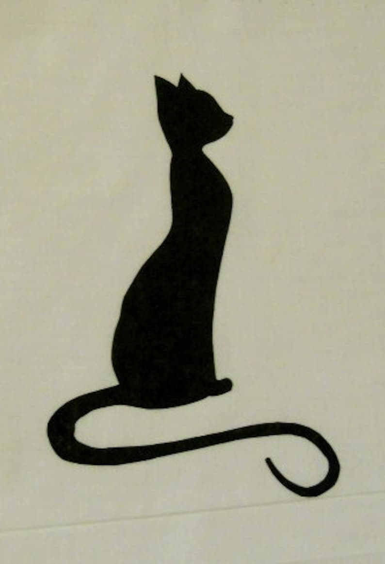 Cat Silhouette Quilt Applique Pattern Design easy Etsy