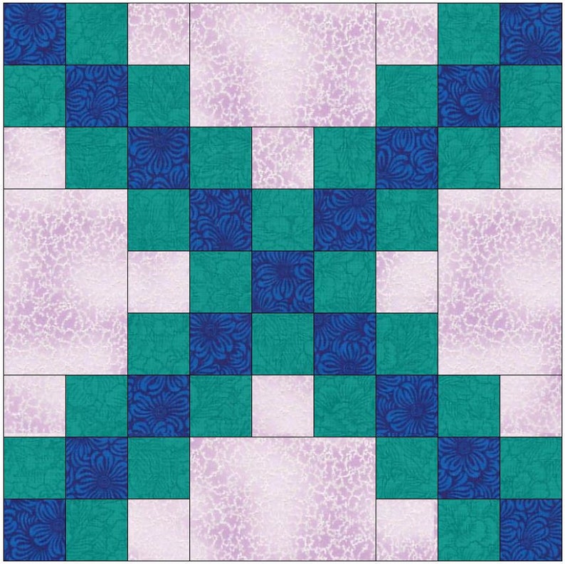 Irish Chain Quilt Set 1 of 15 Inch Block Template Quilting Block Pattern PDF image 4