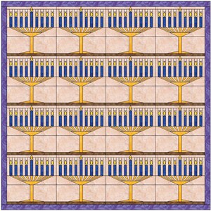 Menorah Hanukkah Quilt Paper Piece Foundation Quilting Block Pattern