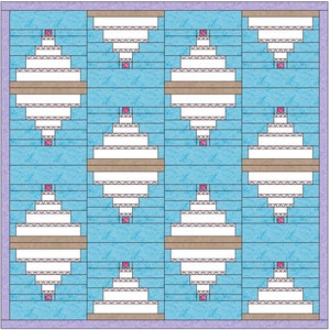 Wedding Cake Quilt Paper Piece Foundation Quilting Block Pattern PDF image 4