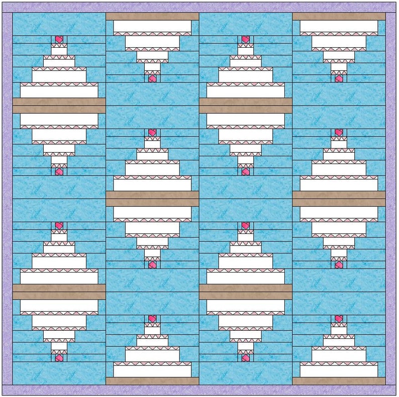 Wedding Cake Quilt Paper Piece Foundation Quilting Block Pattern PDF image 4