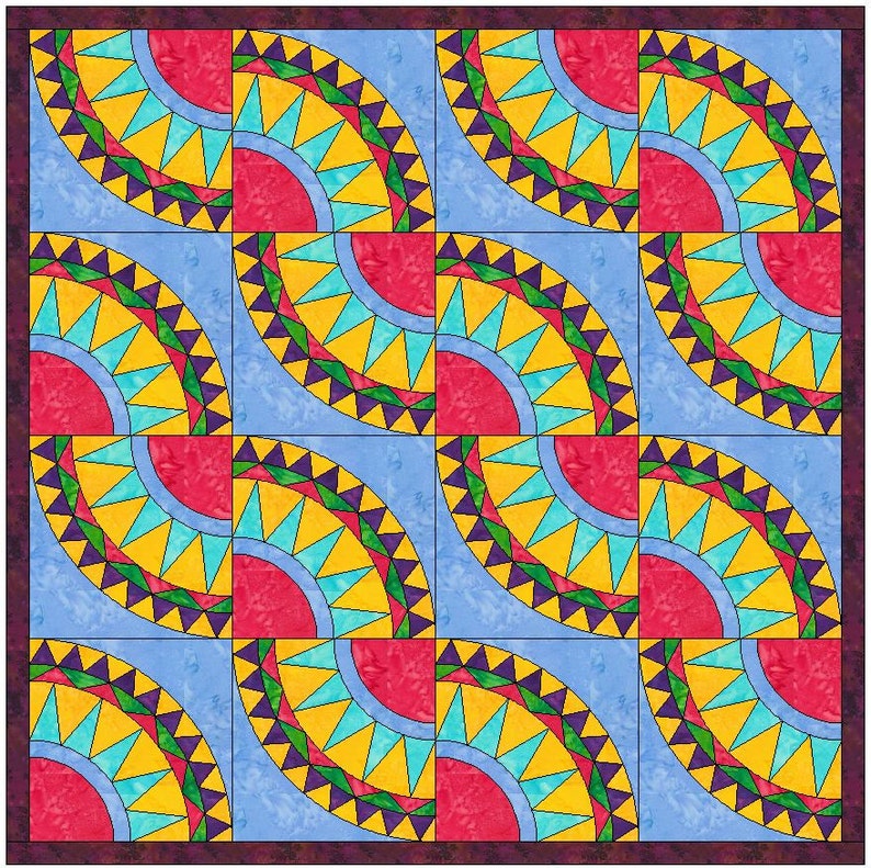 Rick Rack Beauty Quilt 2 Paper Piece Foundation Quilting Block Etsy