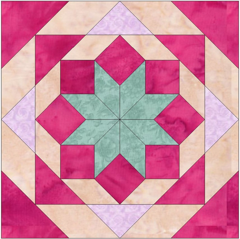 Star and Chains Quilt Template 10 Inch Quilting Block Pattern Etsy