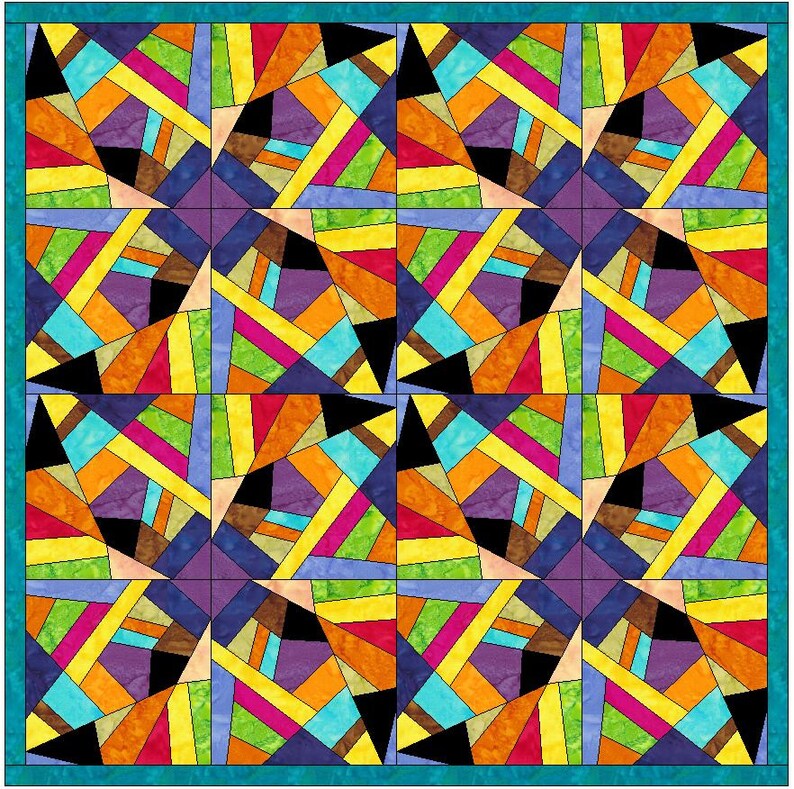 Crazy Patch 9 Quilt Papier Foundation Stück Quilt Block Muster PDF Bild 3