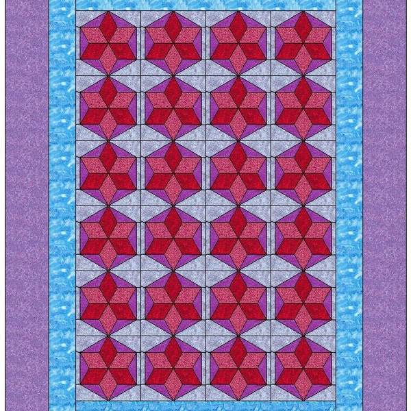 Six Pointed Star Quilt Pattern Etsy