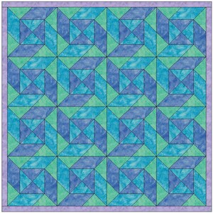 Twin Sisters Variation Quilt Paper Piece Foundation Quilting Block Pattern PDF